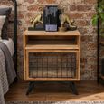 Industrial Fir Wood and Metal 1 Door Bedside Cabinet thumbnail