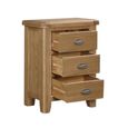 Hopewood Oak 3 Drawer Bedside Cabinet thumbnail 3