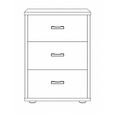 Rialto White 3 Drawer Bedside Cabinet thumbnail 2