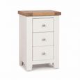 Melbourne White Painted 3 Drawer Bedside Cabinet thumbnail 2