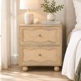 Natura Rattan and Mango Wood 2 Drawer Bedside Cabinet