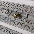 Altesa Distressed Grey Carved Mango Wood 2 Drawer Bedside Cabinet thumbnail 3