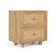 Natura Rattan and Mango Wood 2 Drawer Bedside Cabinet thumbnail 2