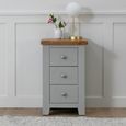 Melbourne French Grey Painted 3 Drawer Bedside Cabinet thumbnail
