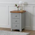 Melbourne French Grey Painted 3 Drawer Bedside Cabinet thumbnail 2