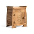 Sumbawa Natural Teak Wood 1 Door 1 Drawer Oriental Style Bedside Cabinet thumbnail 2