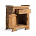 Sumbawa Natural Teak Wood 1 Door 1 Drawer Oriental Style Bedside Cabinet thumbnail 3