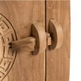 Sumbawa Natural Teak Wood 1 Door 1 Drawer Oriental Style Bedside Cabinet thumbnail 5
