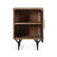 Marlee Natural Mango Wood 1 Door Geometric Bedside Cabinet thumbnail 3