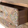 Mosaic Natural Handcrafted Mango Wood 2 Drawer Bedside Table thumbnail 3