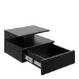 Ashlan Bedside Table - Floating - 1 Drawer - Black