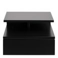 Ashlan Bedside Table - Floating - 1 Drawer - Black