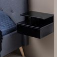 Ashlan Bedside Table - Floating - 1 Drawer - Black