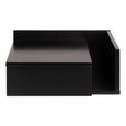 Ashlan Bedside Table - 1 Drawer - Wall Mounted - Floating - Black Painted - with Shelf