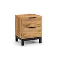 Bali Oak Bedside Cabinet - 2 Drawer