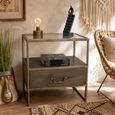 Grey Metal and Glass 1 Drawer Bedside Cabinet thumbnail