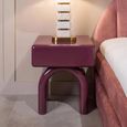 Bennet Bedside Table - 1 Drawer - Burgundy