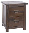 Boston Bedside Cabinet - 2 Drawer - Dark Wood