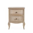 Camille Bedside Cabinet - 2 Drawer - French Style - Oak