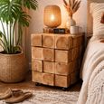 Chunky Natural Fir Wood 1 Door 1 Drawer Bedside Cabinet thumbnail