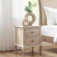 Clearance - Camille Bedside Cabinet - 2 Drawer - French Style - Oak - FSS17327