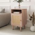 Clearance - Ferrero Natural and Woven Rattan 1 Door Bedside Table