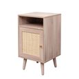Clearance - Ferrero Natural and Woven Rattan 1 Door Bedside Table