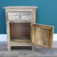 Bedside Cabinet - 1 Door - 1 Drawer - Carved Mango Wood - RH