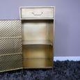 Bedside Cabinet - 1 Door - 1 Drawer - Gold Metal