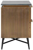 Ironville Brass Ribbed 2 Drawer Bedside Cabinet