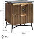Ironville Brass Ribbed 2 Drawer Bedside Cabinet