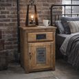 Jupiter Industrial Mango Wood and Metal 1 Door 1 Drawer Bedside Cabinet thumbnail