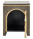 Les Arcs Brushed Gold Ribbed 1 Door Bedside Cabinet