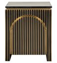 Les Arcs Brushed Gold Ribbed 1 Door Bedside Cabinet