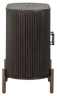 Luxor Brushed Brass Ribbed 1 Door Curved Bedside Cabinet