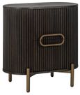 Luxor Brushed Brass Ribbed 1 Door Curved Bedside Cabinet