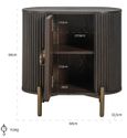 Luxor Brushed Brass Ribbed 1 Door Curved Bedside Cabinet