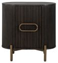 Luxor Brushed Brass Ribbed 1 Door Curved Bedside Cabinet