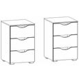 Arnstein Bedside Cabinet - 3 Drawer - Set of 2 - Artisan Oak & Alpine White