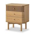 Soho Bedside Table - 3 Drawer - Slatted - Oak
