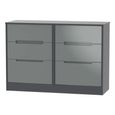 Monaco Chest - Midi - 6 Drawer - Grey Gloss and Graphite
