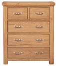 Clarion Chest - 2+3 Drawer - Oak