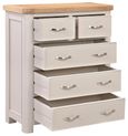 Clarion Chest - 2+3 Drawer - Oak and Grey