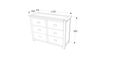Boston Wide Chest - 6 Drawer - Dark Wood