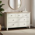 Modern Wide Chest - 3+4 Drawer - White Painted