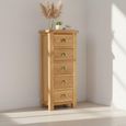Salisbury Premium Tallboy Chest - 5 Drawer - Oak