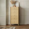 Paris Tallboy Chest - 5 Drawer - Oak