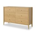 Paris Wide Chest - 6 Drawer - Oak