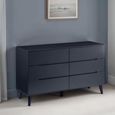 Alicia Black Wide Chest - 6 Drawer