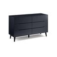 Alicia Black Wide Chest - 6 Drawer